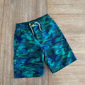 GAP Kids Camo Swim Trunks - Green and Blue
